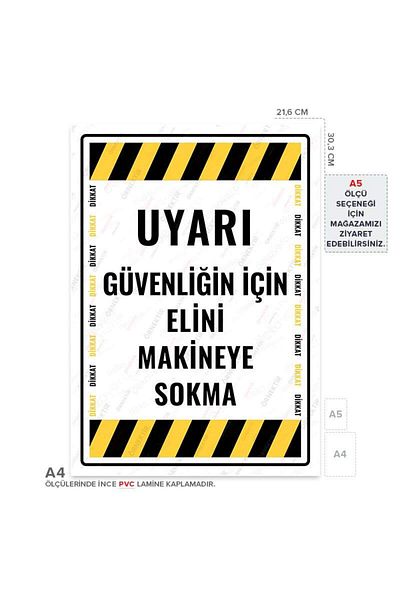 Posterya Ul01674-A4 - Warning Sign for Hand in Machine for Safety (21,6×30,3cm)