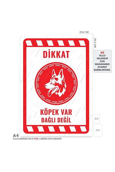 Posterya Ul02176-A4 - Caution Dog Not Tied Warning Sign (21,6×30,3cm)