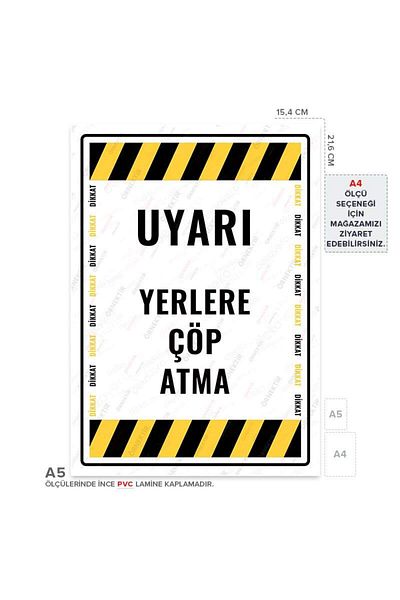 Posterya Ul01694-a5 - لافتة تحذيرية للرمي على الأماكن (15,4×21,6 سم)
