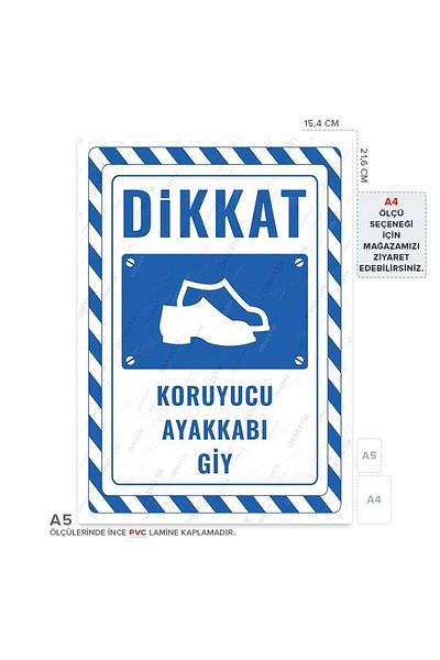 Posterya Ul02766-A5 - Protective Shoe Wear Warning Sign (15,4×21,6cm)