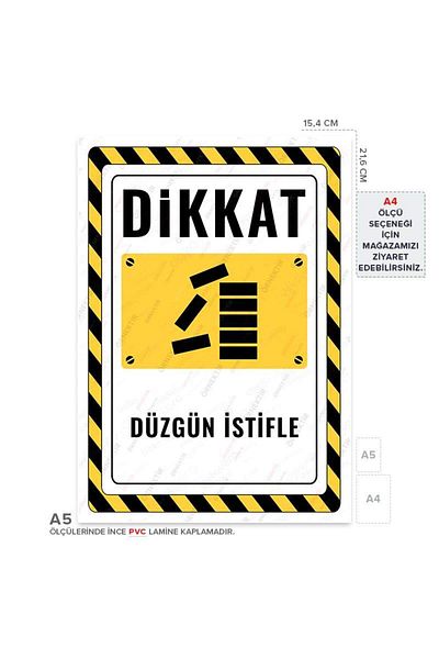 Posterya Ul02830-A5 - Neat Stacking Warning Sign (15.4×21.6cm)