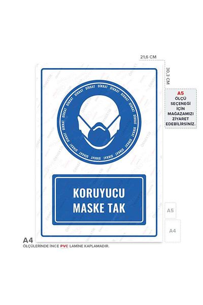Posterya Ul01006-A4 - Protective Mask Plug Warning Sign (21,6×30,3cm)