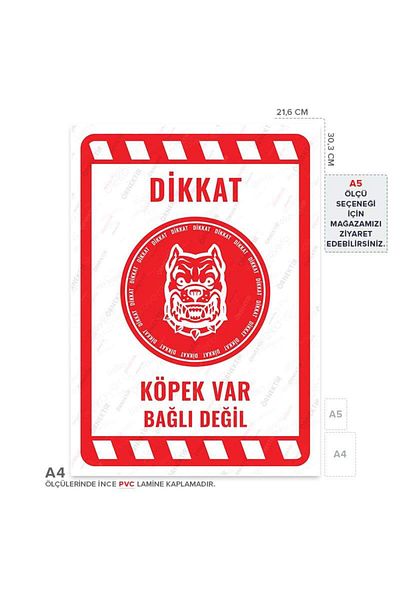 Posterya Ul02172-A4 - Caution Dog Not Tied Warning Sign (21,6×30,3cm)