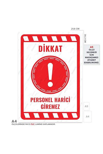 Posterya Ul02190-A4 - Staff Cannot Enter External Warning Sign (21.6×30.3cm)