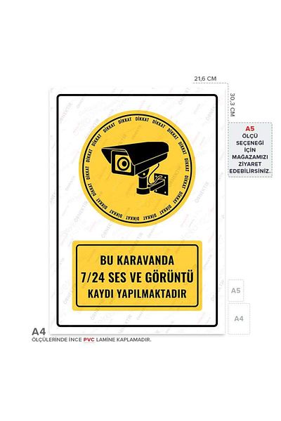 Posterya Ul01312-A4 - This Caravan Is Recording Audio and Video 24/7 Warning Sign (21.6×30.3cm)