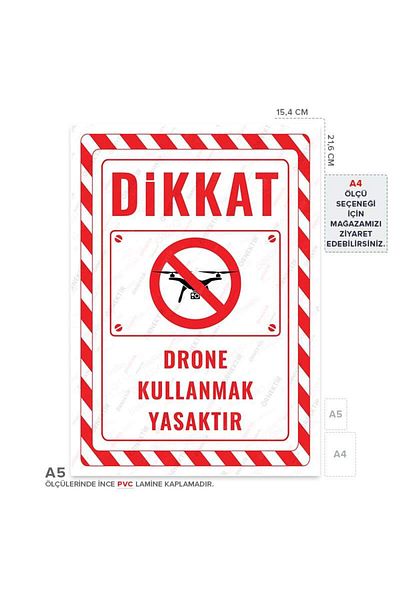 Posterya Ul02631-A5 - Drone Use Prohibited Warning Sign (15.4×21.6cm)