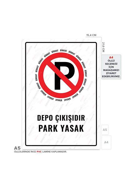Posterya Ul01202-A5 - Warehouse Exit No Parking Warning Sign (15,4×21,6cm)