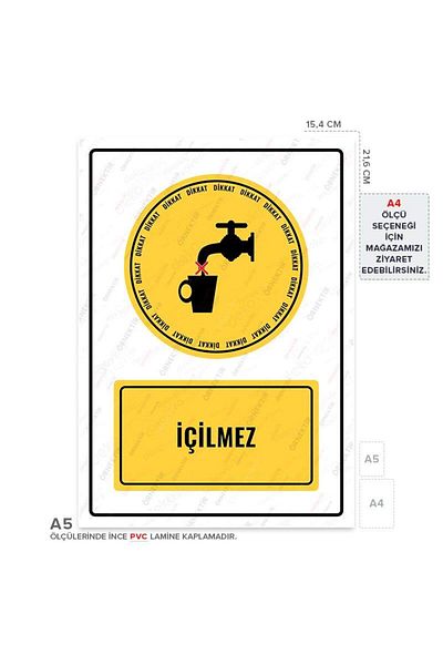 Posterya Ul01096-A5 - No Drinking Warning Sign (15,4×21,6cm)