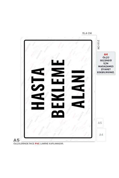 Posterya Ul01861-A5 - Patient Waiting Area Warning Sign (15,4×21,6cm)
