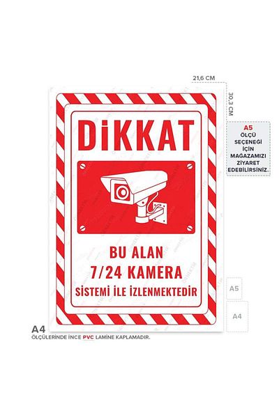 Posterya Ul02461-A4 - This Area Is Monitored 24/7 Camera System Warning Sign (21.6×30.3cm)