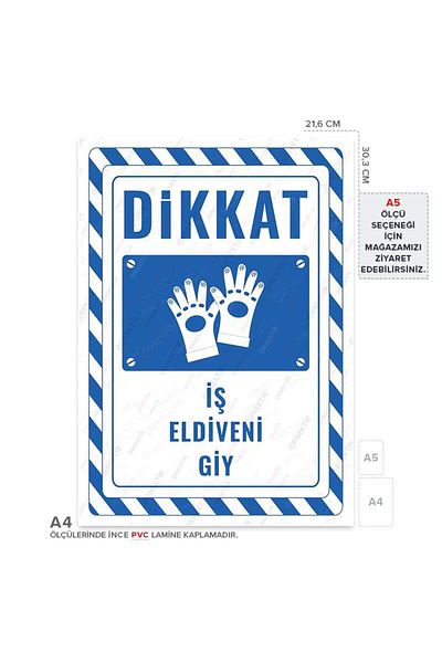 Posterya Ul02370-A4 - Work Gloves Wear Warning Sign (21,6×30,3cm)