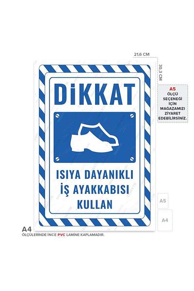 Posterya Ul02773-A4 - Heat Resistant Shoe Wear Warning Sign (21.6×30.3cm)