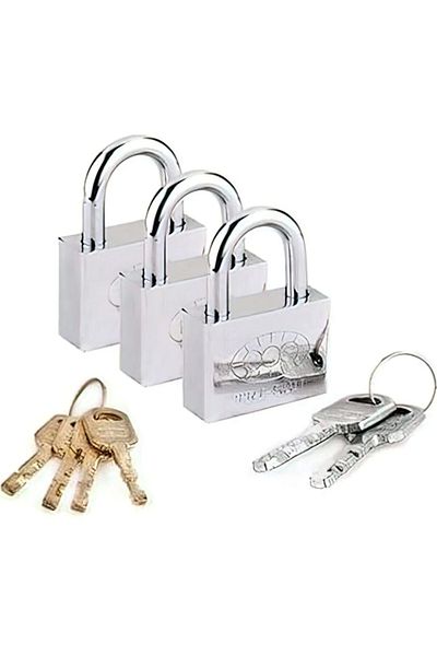 STOREMAX Single Key Opened Stainless Steel Padlock Set of 8