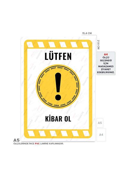 Posterya Ul02306-A5 - Please Be Polite Warning Sign (15,4×21,6cm)