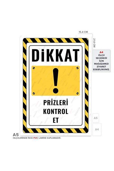 Posterya Ul02619-A5 - Check Sockets Warning Sign (15,4×21,6cm)
