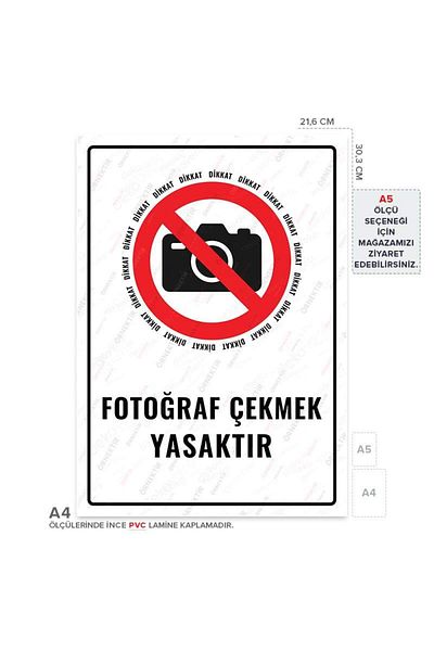 Posterya Ul01550-A4 - Photography Prohibited Warning Sign (21.6×30.3cm)