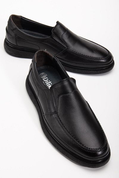 Dilimler Ayakkabı Black Atom Model Men's Casual Shoes - Genuine Leather