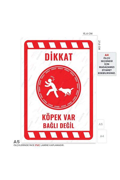 Posterya Ul02168-A5 - Caution Dog Not Tied Warning Sign (15,4×21,6cm)