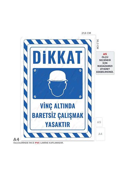 Posterya Ul02732-A4 - It Is Forbidden to Work Without Helmet under Crane Warning Sign (21.6×30.3cm)