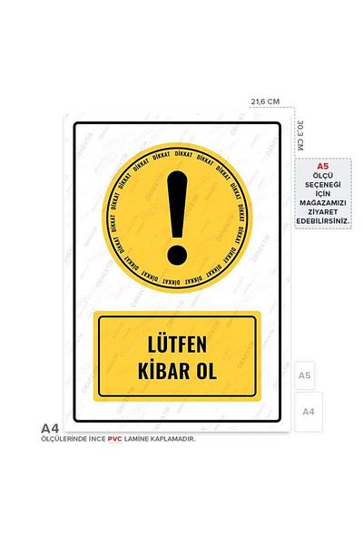 Posterya Ul01725-A4 - Please Be Polite Warning Sign (21.6×30.3cm)