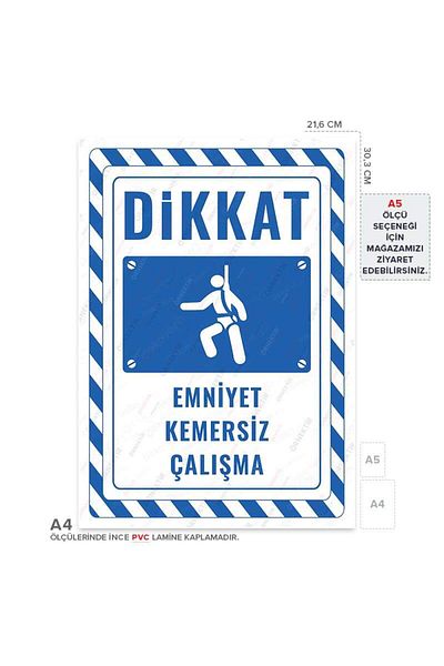 Posterya Ul02836-A4 - Work Warning Sign Without Seat Belt (21.6×30.3cm)