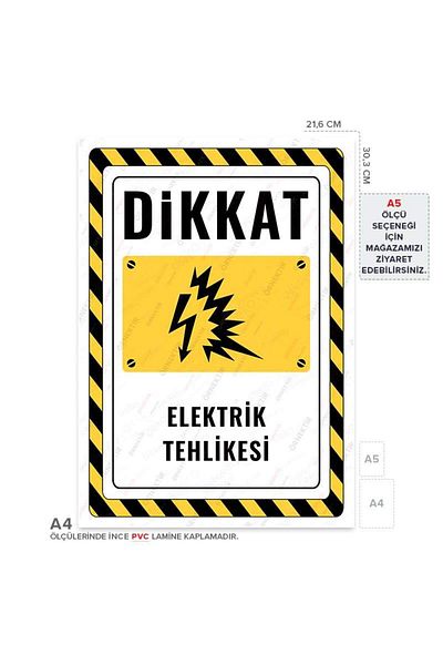 Posterya Ul02344-A4 - Electrical Hazard Warning Sign (21.6×30.3cm)