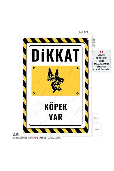 Posterya Ul02590-A5 - Caution Dog Warning Sign (15,4×21,6cm)