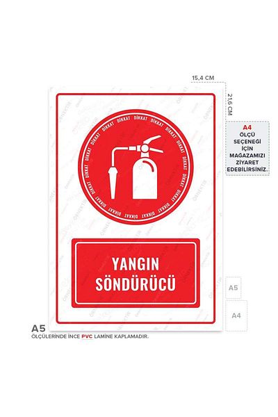 Posterya Ul01636-A5 - Fire Extinguisher Warning Sign (15.4×21.6cm)