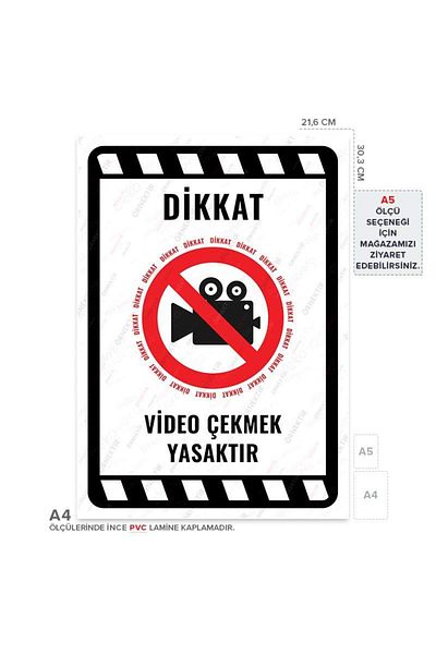 Posterya Ul02213-A4 - Video Shooting Prohibited Warning Sign (21.6×30.3cm)