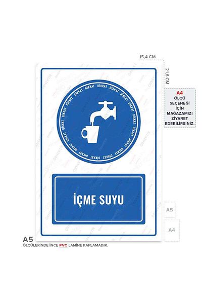 Posterya Ul01090-A5 - Drinking Water Warning Sign (15,4×21,6cm)