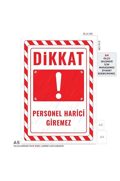 Posterya Ul02601-A5 - Staff Cannot Enter External Warning Sign (15,4×21,6cm)