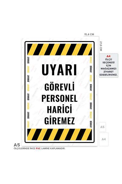 Posterya Ul01679-A5 - Staff Member External Entry Warning Sign (15.4×21.6cm)
