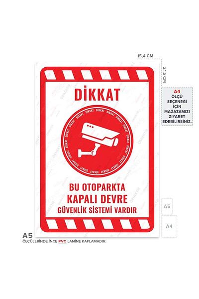 Posterya Ul02106-A5 - There Is a Closed Circuit Security System Warning Sign in This Car Parking Lot (15,4×21,6cm)