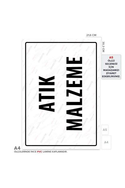 Posterya Ul01867-A4 - Waste Material Warning Sign (21.6×30.3cm)