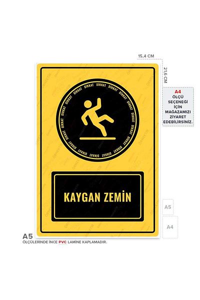 Posterya Ul01051-A5 - Slippery Floor Warning Sign (15.4×21.6cm)