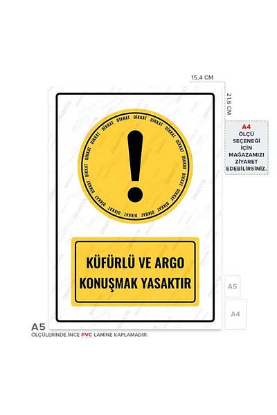 Posterya Ul01717-A5 - Warning Sign with Mildew and Slang Talking Prohibited (15,4×21,6cm)