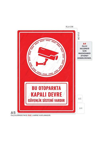 Posterya Ul01341-A5 - There Is a Closed Circuit Security System Warning Sign in This Parking Lot (15,4×21,6cm)