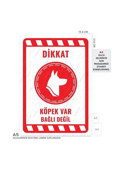 Posterya Ul02160-A5 - Caution Dog Not Tied Warning Sign (15,4×21,6cm)