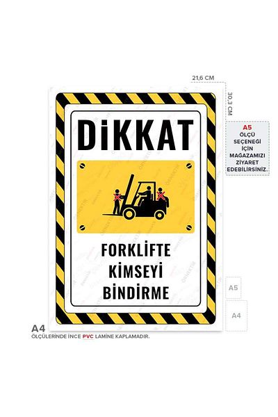 Posterya Ul02332-A4 - Do Not Carry Anyone on Forklift Warning Sign (21.6×30.3cm)
