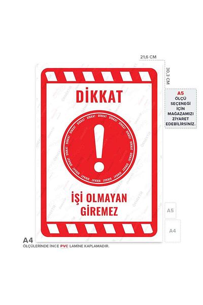 Posterya Ul02192-A4 - No Work Warning Sign (21.6×30.3cm)