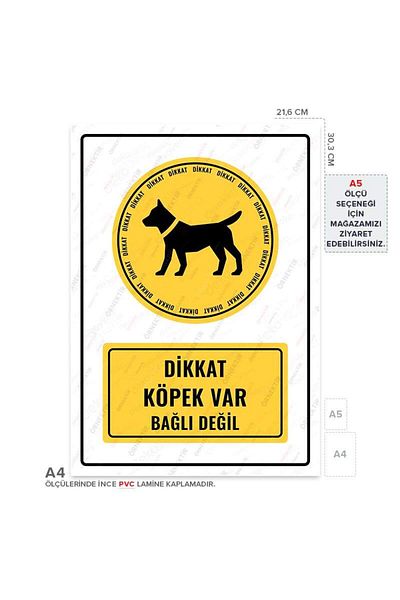 Posterya Ul01444-A4 - Caution Dog Not Tied Warning Sign (21,6×30,3cm)