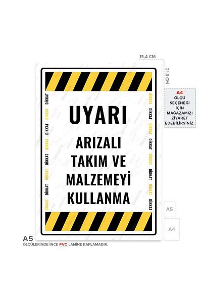 Posterya Ul01669-A5 - Warning Sign for Using Defective Tool and Material (15,4×21,6cm)