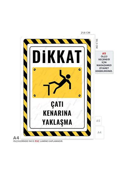 Posterya Ul02841-A4 - Roof Edge Approaching Warning Sign (21.6×30.3cm)