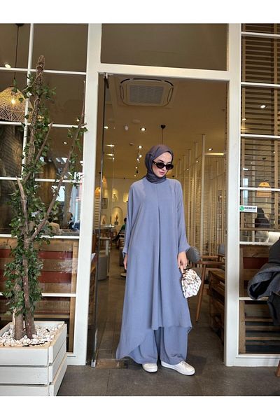 NS Moda Set Mina Hijab Model Gri - 538