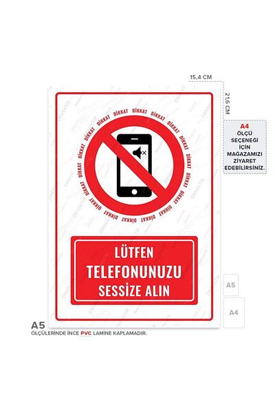 Posterya Ul01555-A5 - Please Mute Your Phone Warning Sign (15,4×21,6cm)