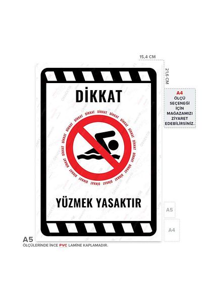 Posterya Ul02247-A5 - Swimming Prohibited Warning Sign (15.4×21.6cm)