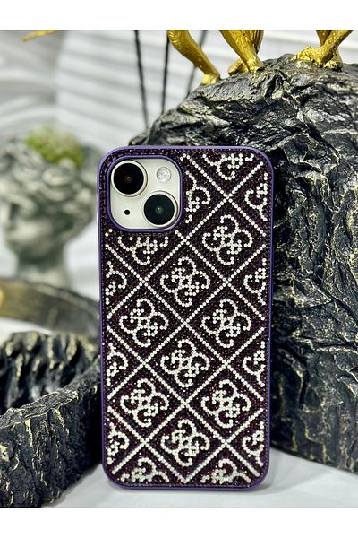 Go Aksesuar حافظة سيليكون متوافقة مع هاتف Iphone 14 بتصميم ماسي مرصع بأحجار الراين اللامعة