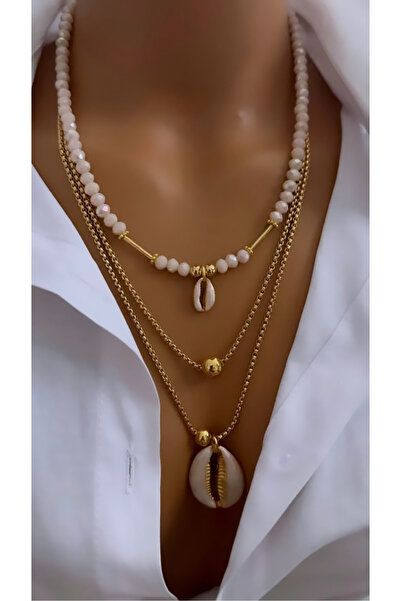 Nevaa Still Kristal boncuk altın kaplama çoklu tasarım kolye bujiteri kolye set