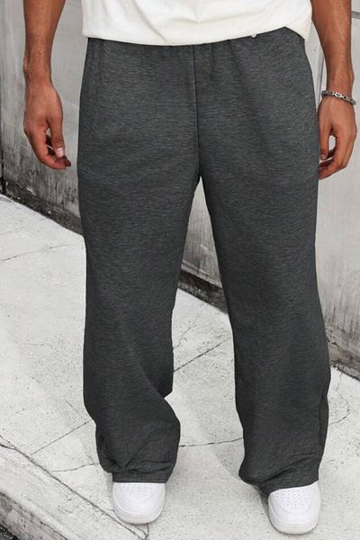 BSBSPOR Unisex Φαρδιά Εφαρμογή Φούτερ - Jogger Convertible με Ελαστικά Πόδια - Μαύρο Γκρι Ανθρακί