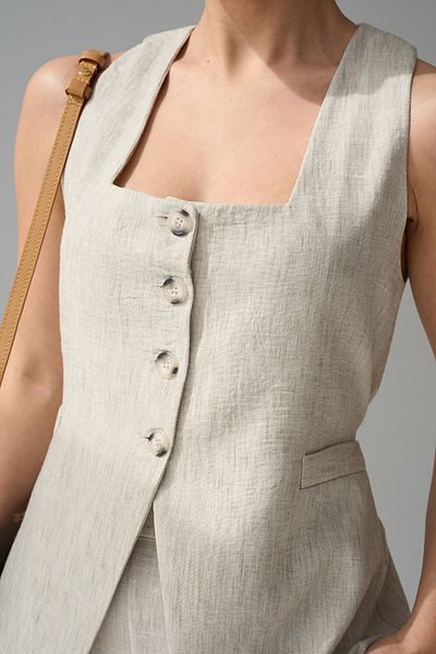 CELITA Buttoned Lined Vest & Oversize Elastic Waist Trousers New Season Women's Set